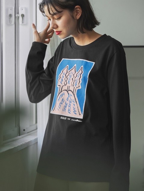 ユニセックス 【AIGLE for more trees】 チャリティ グラフィック 長袖