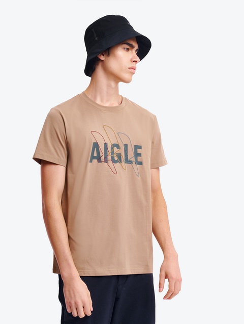 メンズ 吸水速乾 抗菌防臭 ロゴプリントTシャツ ZTHBK74 - AIGLE
