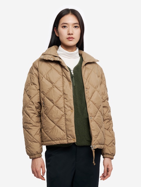 ライトカーキ　キルティング ダウンジャケット 楽天市場】キルティング ダウン（カラーカーキグリーン）（レディース