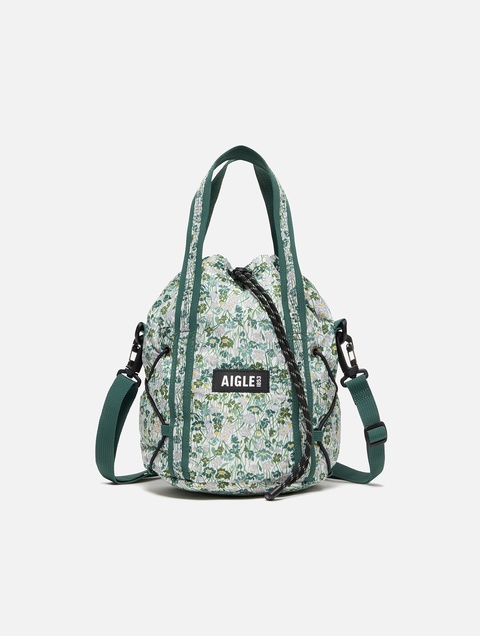 ※こちらは専用ページになります/ （Mサイズ）リバティ生地の巾着ショルダーバッグ ユニセックス 【LIBERTY FABRICS】 撥水 巾着バッグ 3L ZNHBT32