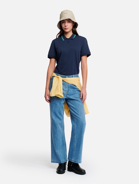 レディース UVカット ストライプ 半袖ポロシャツ ZPFBT73 - AIGLE