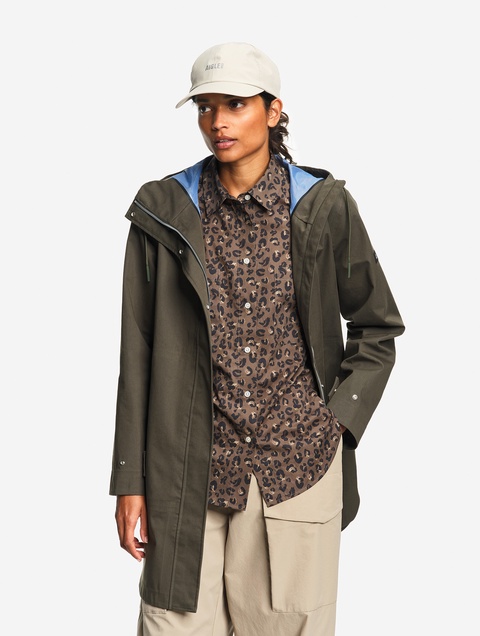 美品★AIGLE★GORE-TEX 透湿防水・防風ベルトフード付コート36サイズ レディース 透湿防水 ロングフーデッドジャケット ZBFBZ81 - AIGLE