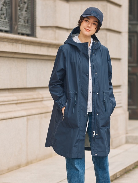 レディース 透湿防水 ロングフーデッドジャケット ZBFBZ81 - AIGLE